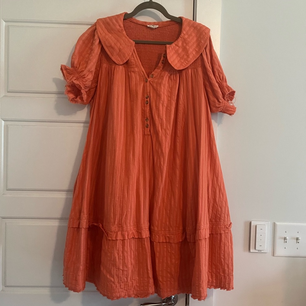 Anthropologie Orange Mini Dress